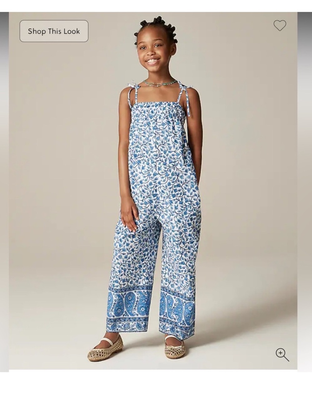 J. Crew Crewcuts Blue and White Printed Tie-Shoulder One-Piece romper